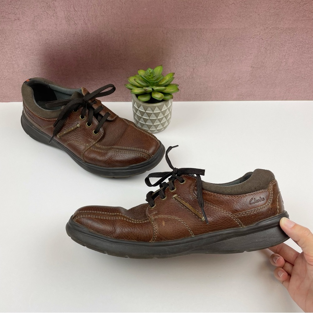 Clarks Collection Brown Lace Up Shoes Men 9.5M Dress Up Casual